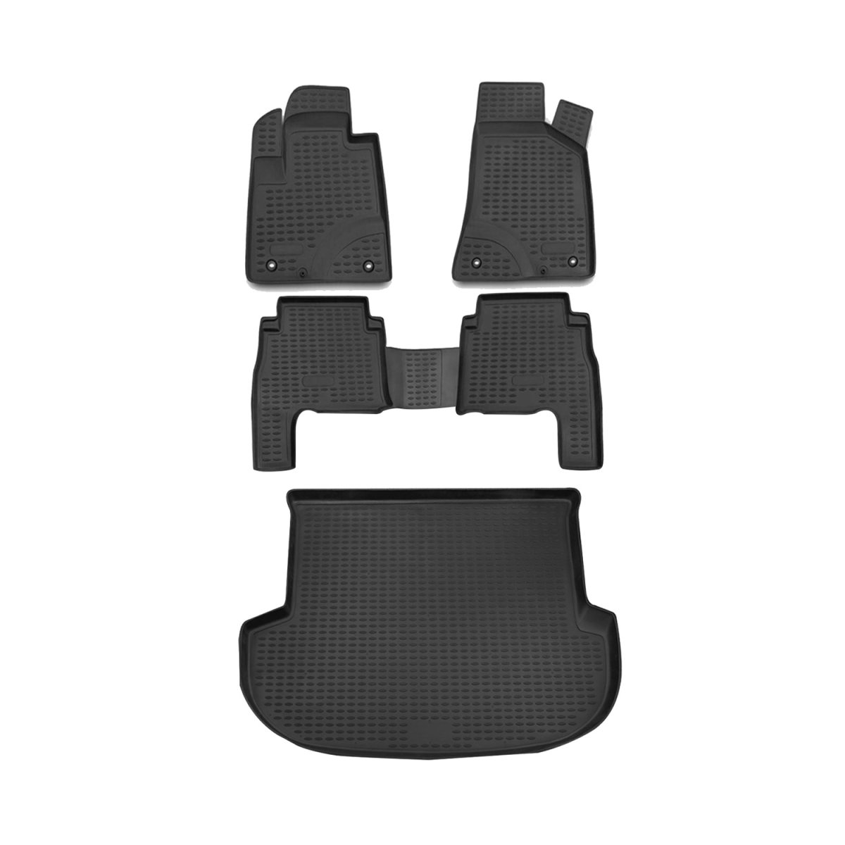 Hyundai Santa Fe 3D Floor-Trunk Mats - Omac - Black - '07-'12